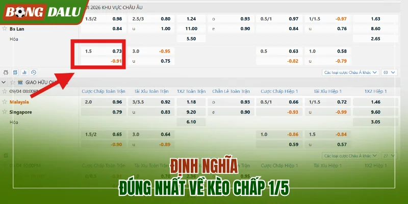 Định nghĩa đúng nhất về kèo chấp 1/5