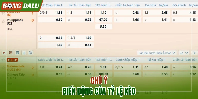 Mẹo cá cược bóng đá và biến động của tỷ lệ kèo